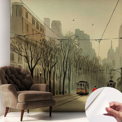 Carta da parati autoadesiva - fotomurale - decorazione parete - murale - adesivo da muro - Simmetria urbana 250x250 cm