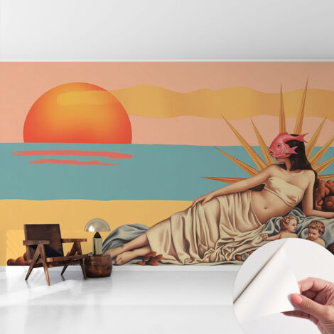 Carta da parati autoadesiva - fotomurale - decorazione parete - murale - adesivo da muro - Tramonto surreale 416x254 cm