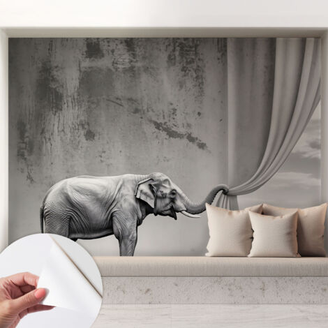 Carta da parati autoadesiva - fotomurale - decorazione parete - stile elegante - decorazione casa - Elefante surreale 208x146 cm