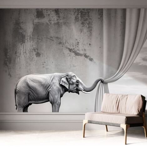 Carta da parati autoadesiva - fotomurale - decorazione parete - stile elegante - decorazione casa - Elefante surreale 312x219 cm