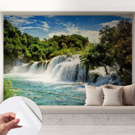 Carta da parati autoadesiva - fotomurale - decorazione parete - stile elegante - decorazione casa - Incantevole cascata 208x146 cm