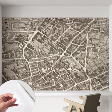 Carta da parati autoadesiva - fotomurale - decorazione parete - stile elegante - decorazione casa - Labirinto urbano 152x104 cm
