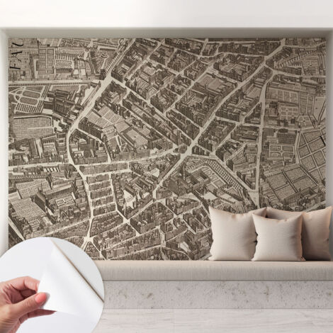 Carta da parati autoadesiva - fotomurale - decorazione parete - stile elegante - decorazione casa - Labirinto urbano 208x146 cm