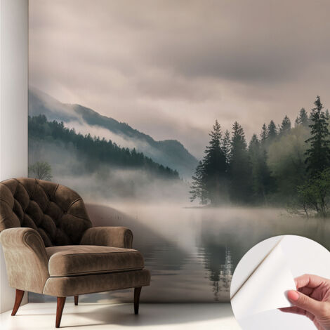 Carta da parati autoadesiva - fotomurale - decorazione parete - stile elegante - decorazione casa - Lago suggestivo 250x250 cm
