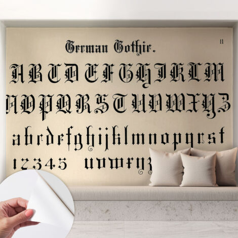 Carta da parati autoadesiva - fotomurale - decorazione parete - stile elegante - decorazione casa - Lettere gotiche 208x146 cm