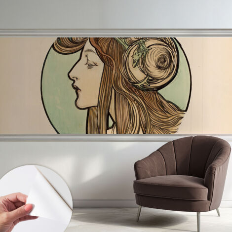 Carta da parati autoadesiva - fotomurale - decorazione parete - stile elegante - decorazione casa - Ritratto in stile Art Nouveau 250x104 cm