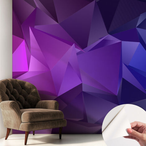 Carta da parati autoadesiva - fotomurale - decorazione parete - stile elegante - decorazione casa - Triangoli viola 250x250 cm