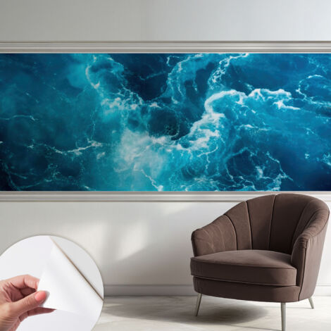 Carta da parati autoadesiva - fotomurale - decorazione parete - stile elegante - decorazione casa - Vortici marini 250x104 cm