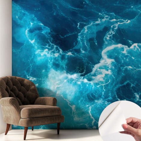 Carta da parati autoadesiva - fotomurale - decorazione parete - stile elegante - decorazione casa - Vortici marini 250x250 cm