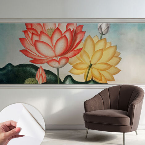 Carta da parati autoadesiva - impermeabile - murale da parete - decorazione murale - Fiori di loto 250x104 cm