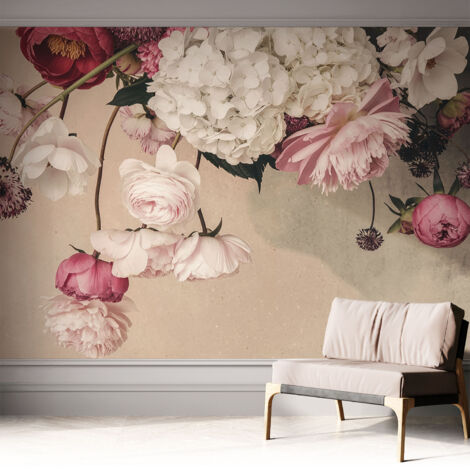 Carta da parati autoadesiva - impermeabile - murale da parete - decorazione murale - Fiori romantici 312x219 cm