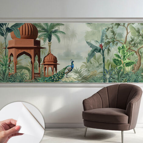 Carta da parati autoadesiva - impermeabile - murale da parete - decorazione murale - Giardini di pavoni 250x104 cm