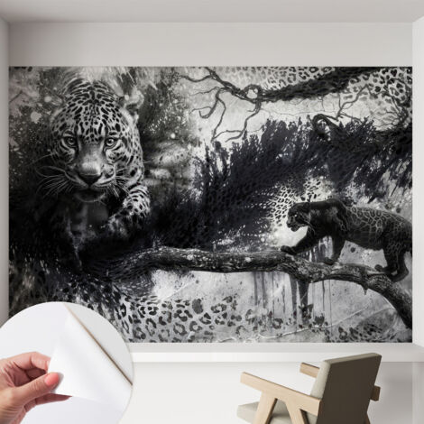 Carta da parati autoadesiva - impermeabile - murale da parete - decorazione murale - Leopardi astratti 152x104 cm