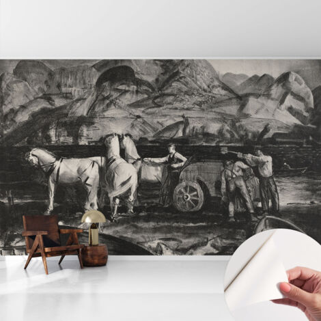 Carta da parati autoadesiva - impermeabile - murale da parete - decorazione murale - Scena di campagna 416x254 cm