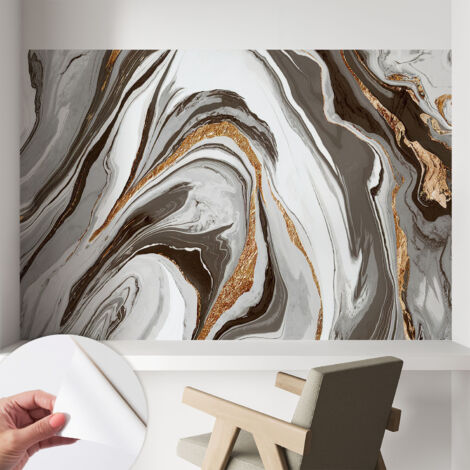 Carta da parati autoadesiva - impermeabile - murale da parete - decorazione murale - Vortici marmorei 104x70 cm