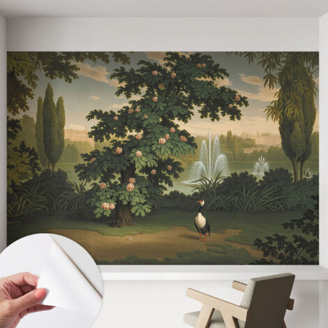 Carta da parati autoadesiva moderna - fotomurale - lavabile - ufficio - design moderno - Giardino naturale 152x104 cm