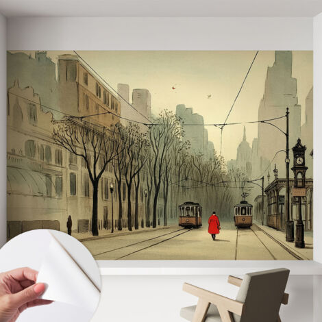 Carta da parati autoadesiva moderna - fotomurale - lavabile - ufficio - design moderno - Simmetria urbana 152x104 cm