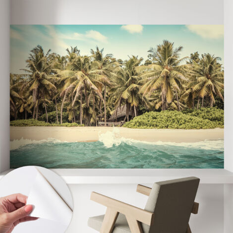Carta da parati autoadesiva moderna - fotomurale - lavabile - ufficio - design moderno - Spiaggia tropicale 104x70 cm