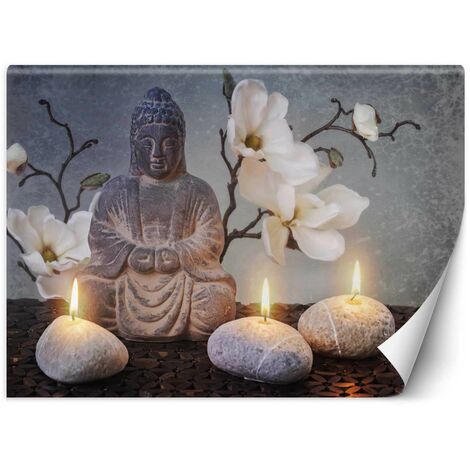 Carta Da Parati, Buddha con candele - 400x280