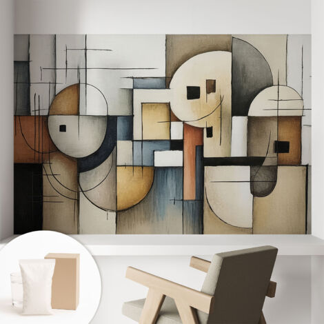 Carta Da Parati con design moderno - con motivi moderni - Fotomurali in TNT Soggiorno Camera De Letto Sala Ufficio Armonia geometrica 104x70 cm