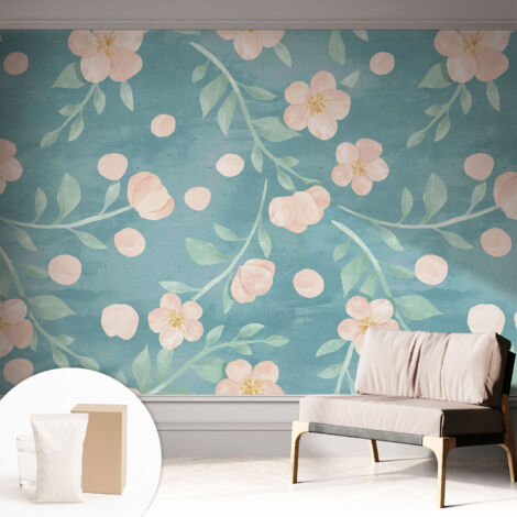 Carta Da Parati con design moderno - con motivi moderni - Fotomurali in TNT Soggiorno Camera De Letto Sala Ufficio Eleganza floreale 312x219 cm