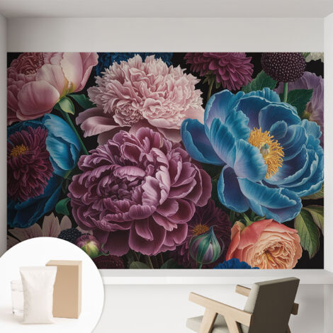 Carta Da Parati con design moderno - con motivi moderni - Fotomurali in TNT Soggiorno Camera De Letto Sala Ufficio Fiori colorati 152x104 cm