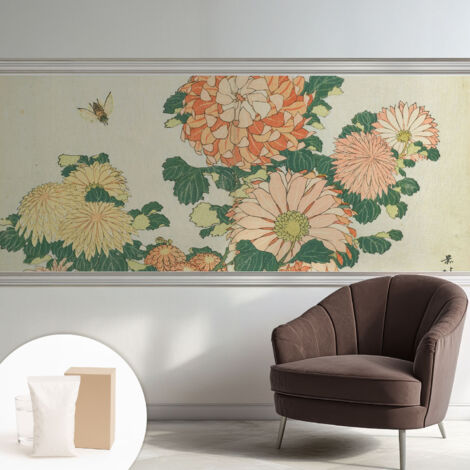 Carta Da Parati con design moderno - con motivi moderni - Fotomurali in TNT Soggiorno Camera De Letto Sala Ufficio fiori di crisantemo 250x104 cm