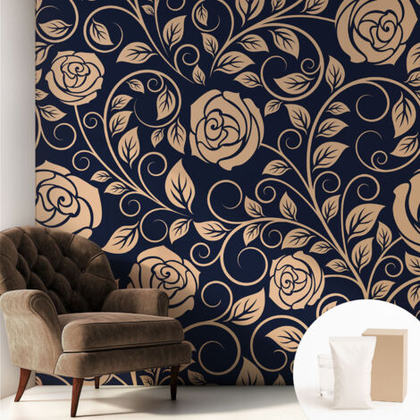 Carta Da Parati con design moderno - con motivi moderni - Fotomurali in TNT Soggiorno Camera De Letto Sala Ufficio Fiori romantici 250x250 cm