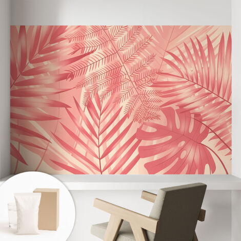 Carta Da Parati con design moderno - con motivi moderni - Fotomurali in TNT Soggiorno Camera De Letto Sala Ufficio Foglie tropicali 104x70 cm