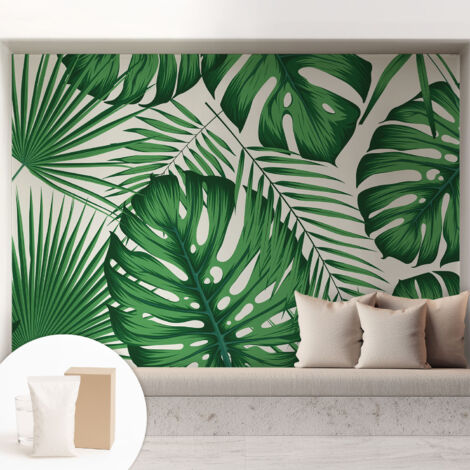 Carta Da Parati con design moderno - con motivi moderni - Fotomurali in TNT Soggiorno Camera De Letto Sala Ufficio Foglie tropicali 208x146 cm