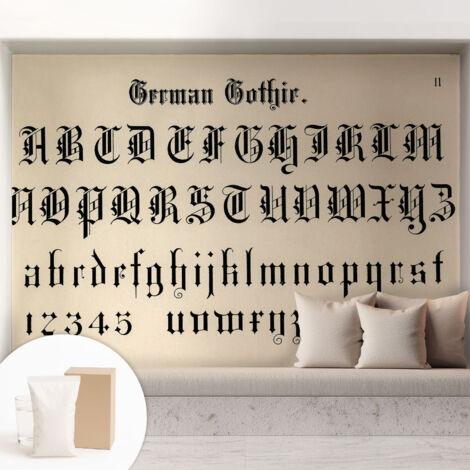 Carta Da Parati con design moderno - con motivi moderni - Fotomurali in TNT Soggiorno Camera De Letto Sala Ufficio lettere gotiche 208x146 cm