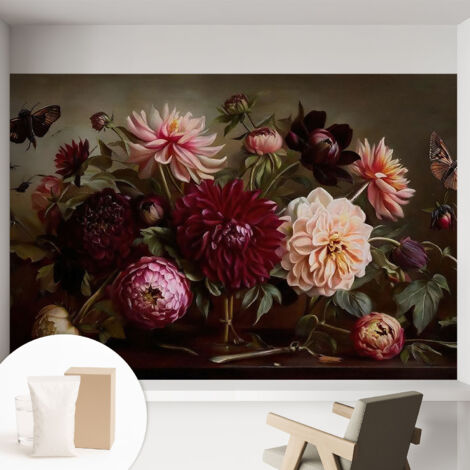 Carta Da Parati con design moderno - con motivi moderni - Fotomurali in TNT Soggiorno Camera De Letto Sala Ufficio Maestosità floreale 152x104 cm