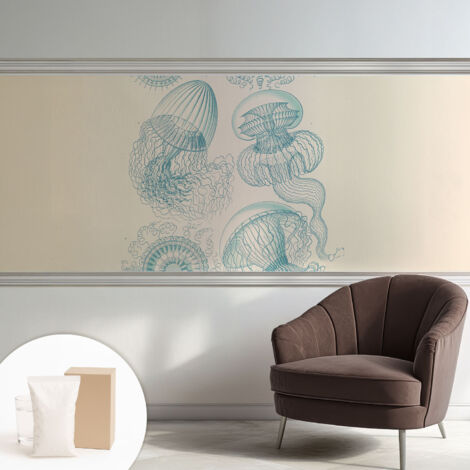 Carta Da Parati con design moderno - con motivi moderni - Fotomurali in TNT Soggiorno Camera De Letto Sala Ufficio Medusa marina 250x104 cm