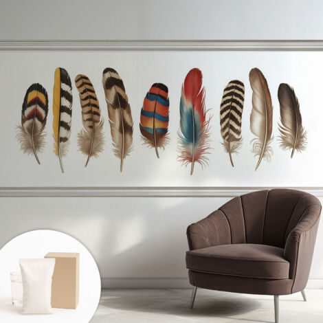 Carta Da Parati con design moderno - con motivi moderni - Fotomurali in TNT Soggiorno Camera De Letto Sala Ufficio Piume colorate 250x104 cm