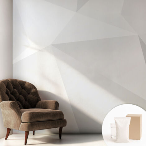 Carta Da Parati con design moderno - con motivi moderni - Fotomurali in TNT Soggiorno Camera De Letto Sala Ufficio Triangoli grigi 250x250 cm