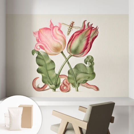 Carta Da Parati Con Design Moderno - Per Rinnovamento Rapido - Non-Woven - Per Interni Moderni Bellezza del tulipano 104x70 cm