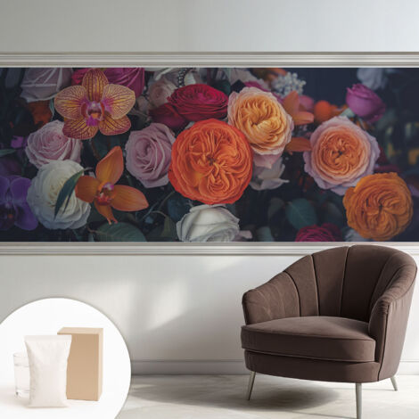 Carta Da Parati Con Design Moderno - Per Rinnovamento Rapido - Non-Woven - Per Interni Moderni Bouquet colorato 250x104 cm