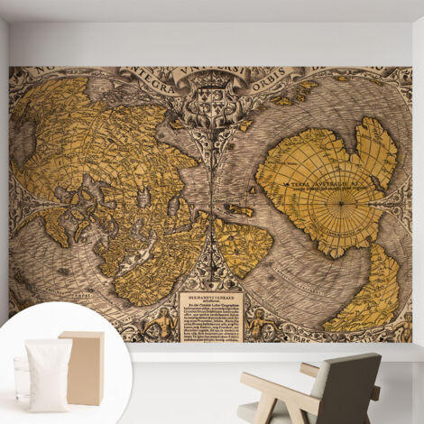 Carta Da Parati Con Design Moderno - Per Rinnovamento Rapido - Non-Woven - Per Interni Moderni Cartografia storica 152x104 cm