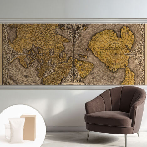 Carta Da Parati Con Design Moderno - Per Rinnovamento Rapido - Non-Woven - Per Interni Moderni Cartografia storica 250x104 cm