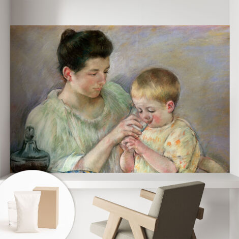 Carta Da Parati Con Design Moderno - Per Rinnovamento Rapido - Non-Woven - Per Interni Moderni Cure genitoriali 104x70 cm