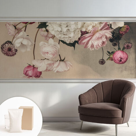 Carta Da Parati Con Design Moderno - Per Rinnovamento Rapido - Non-Woven - Per Interni Moderni Fiori romantici 250x104 cm