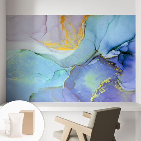 Carta Da Parati Con Design Moderno - Per Rinnovamento Rapido - Non-Woven - Per Interni Moderni forme ad acquerello 104x70 cm