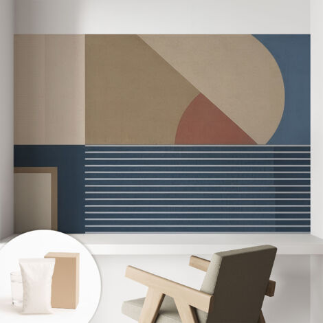 Carta Da Parati Con Design Moderno - Per Rinnovamento Rapido - Non-Woven - Per Interni Moderni Geometria armonica 104x70 cm