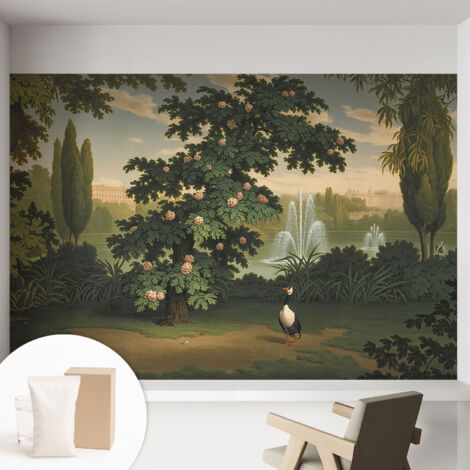 Carta Da Parati Con Design Moderno - Per Rinnovamento Rapido - Non-Woven - Per Interni Moderni Giardino naturale 152x104 cm
