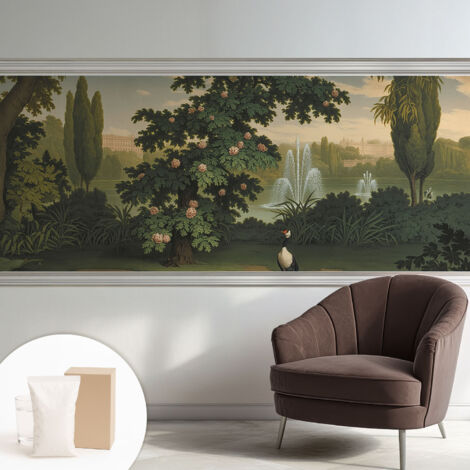 Carta Da Parati Con Design Moderno - Per Rinnovamento Rapido - Non-Woven - Per Interni Moderni Giardino naturale 250x104 cm