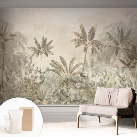 Carta Da Parati Con Design Moderno - Per Rinnovamento Rapido - Non-Woven - Per Interni Moderni giungla tropicale 312x219 cm