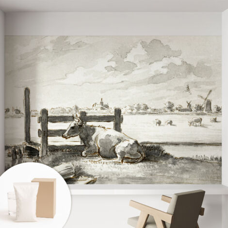 Carta Da Parati Con Design Moderno - Per Rinnovamento Rapido - Non-Woven - Per Interni Moderni Idillio rurale 152x104 cm