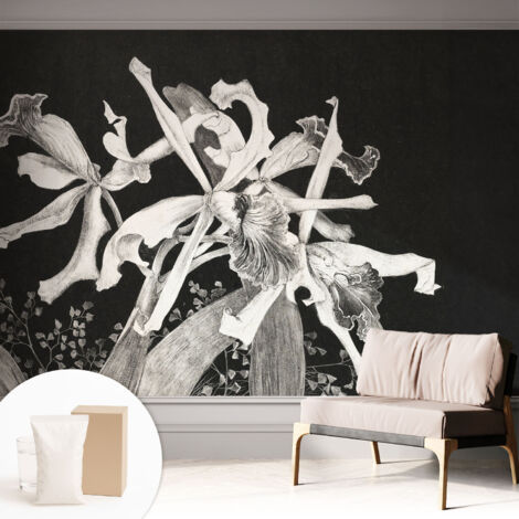 Carta Da Parati Con Design Moderno - Per Rinnovamento Rapido - Non-Woven - Per Interni Moderni Illustrazione di un'orchidea 312x219 cm