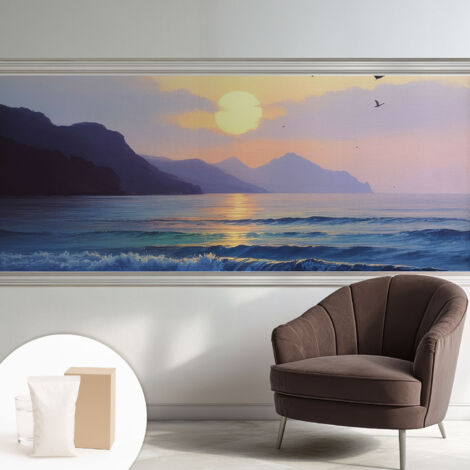 Carta Da Parati Con Design Moderno - Per Rinnovamento Rapido - Non-Woven - Per Interni Moderni Mare Ovest 250x104 cm