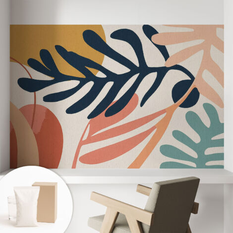 Carta Da Parati Con Design Moderno - Per Rinnovamento Rapido - Non-Woven - Per Interni Moderni Motivi a foglia 104x70 cm